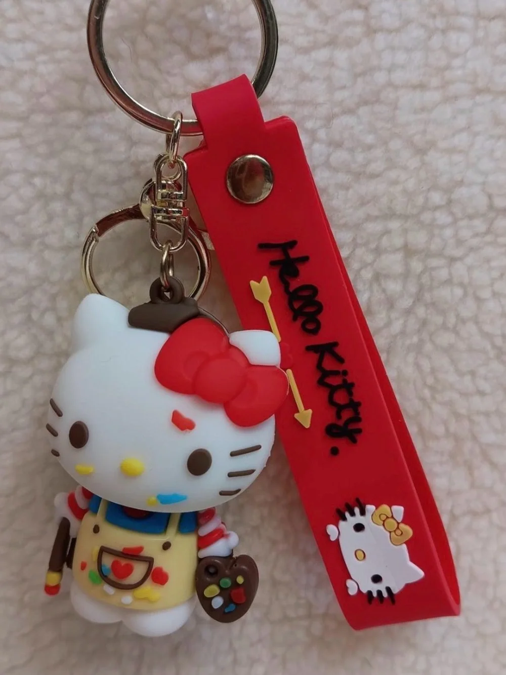 Hello Kitty Red Strap Multicolor Artist Key & Card Holder Charm